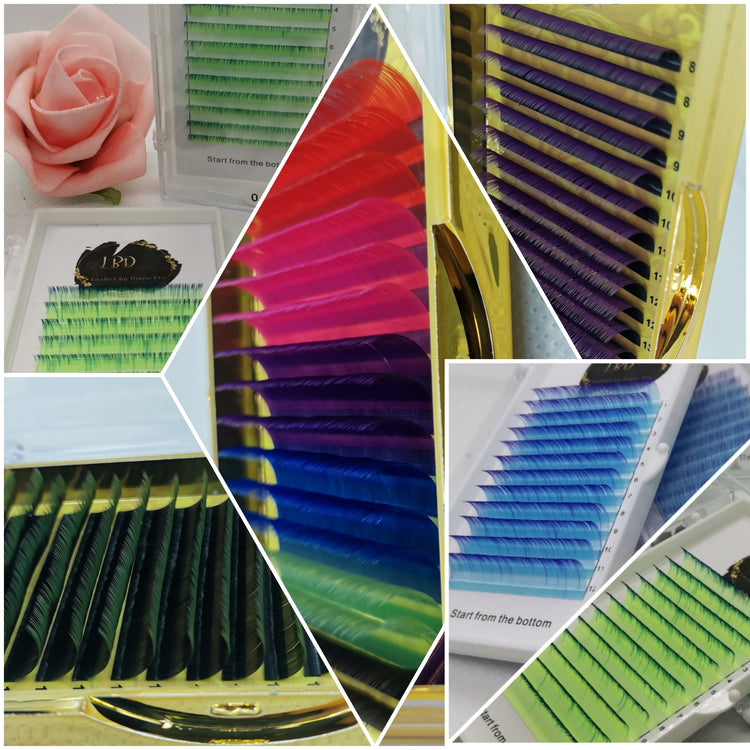 Coloured eyelashes extensions