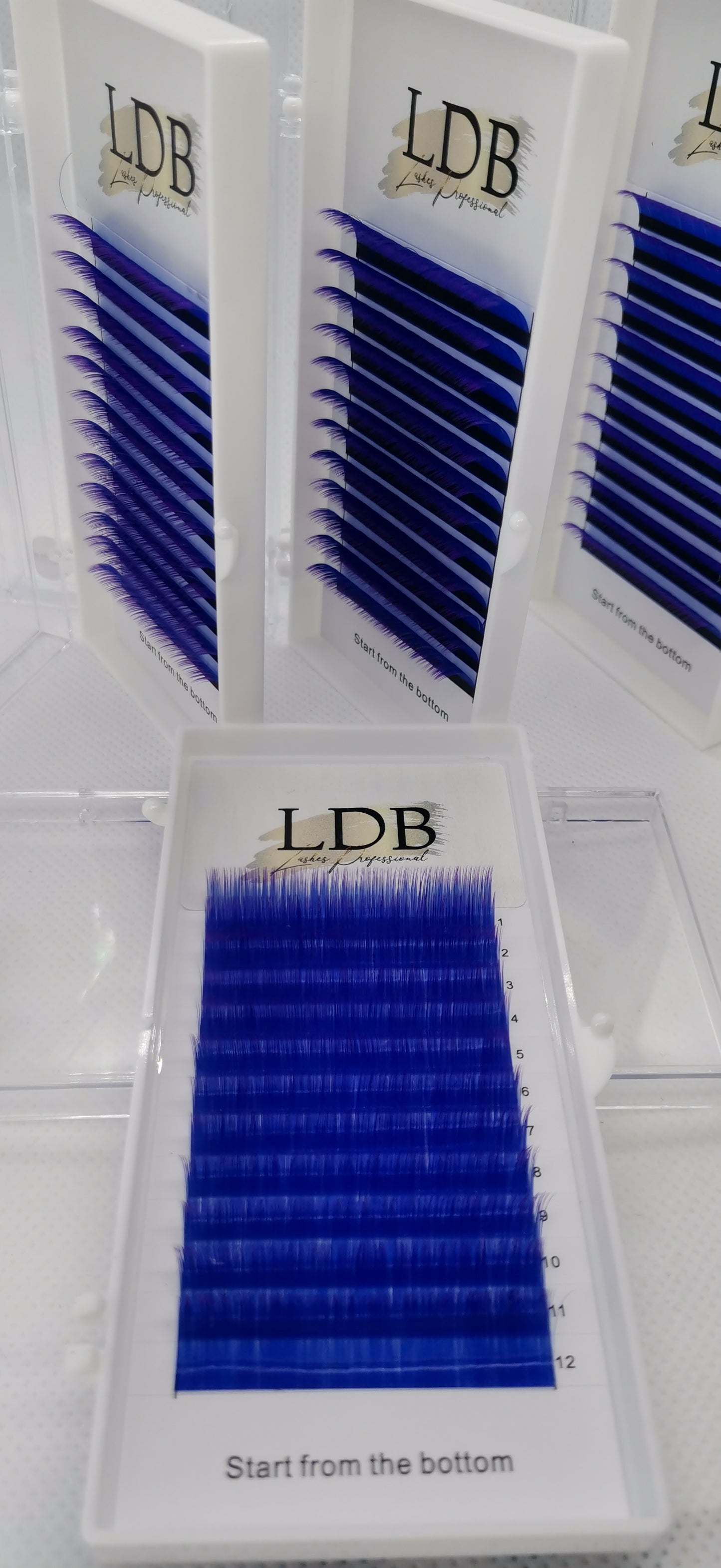 Ombre Blue/purple eyelashes extension 0.07 C curl