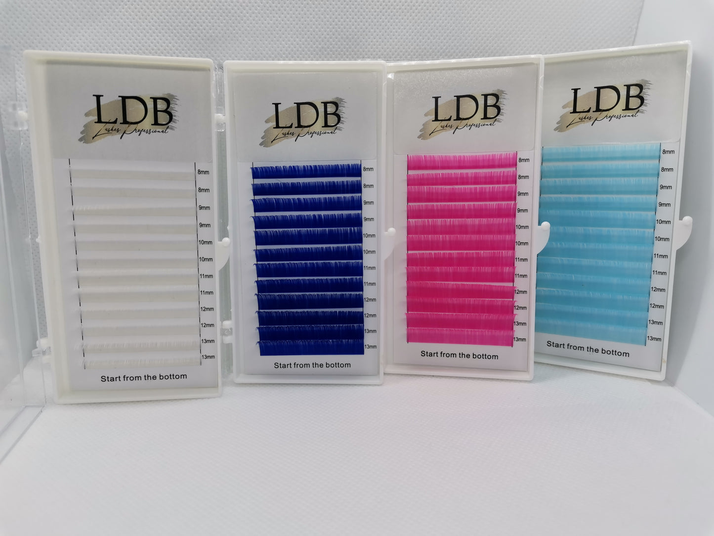 Blue eyelashes extension 0.07 C curl Mix size 8-13mm