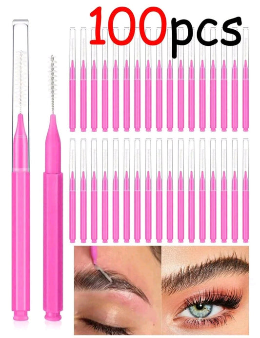 20pcs Micro Eyebrow Brush With Cap Brow Lamination Brush Spoolies For Eyebrow Eyelash Brow Brush Lash Filler Eyebrow Lash Lift And Tint Tools For Brows And Lashes Comb Extensions