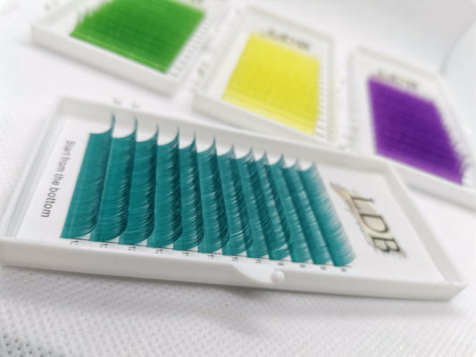 Turquoise eyelashes extension 0.07 C curl Mix size 8-13mm
