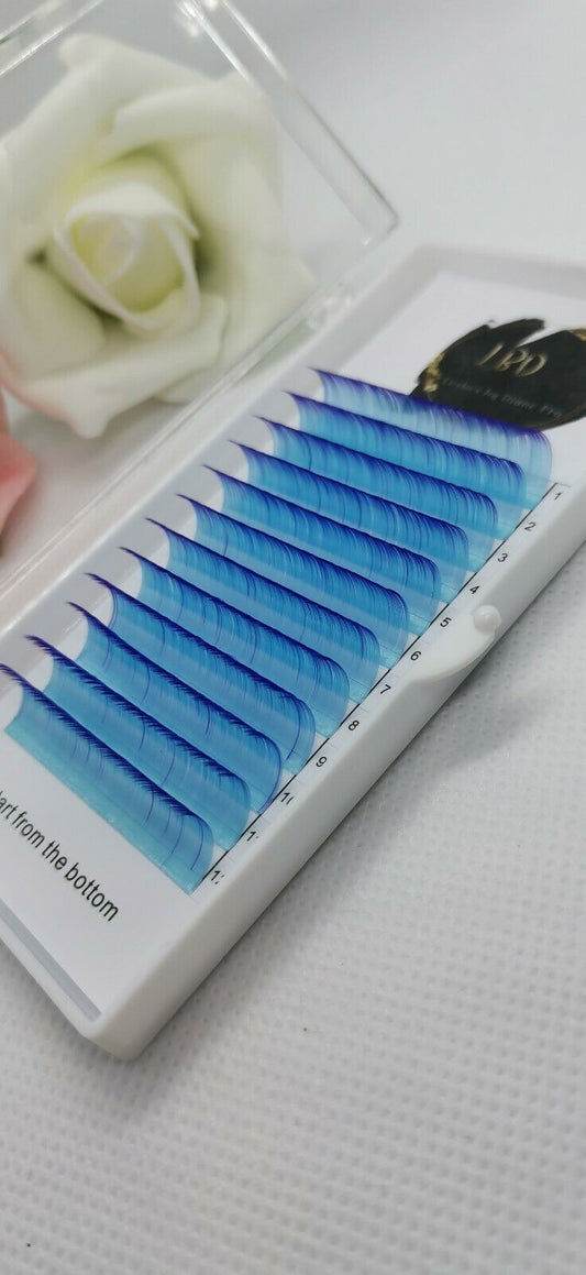 Ombre Blue/purple eyelashes extension 0.07 C curl